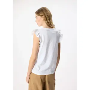 Whistles Frill Sleeve Broderie Tee
